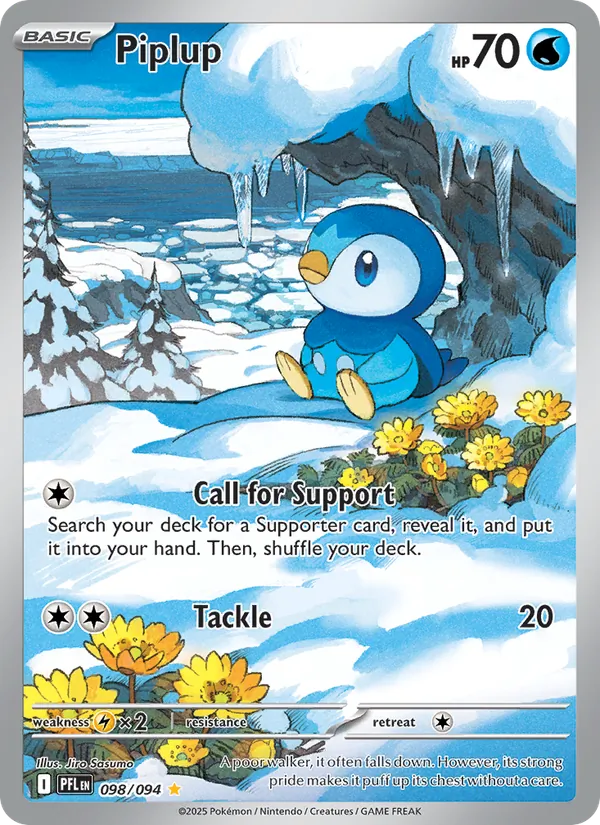Piplup 098 – Illustration rare – Phantasmal Flames (EN)