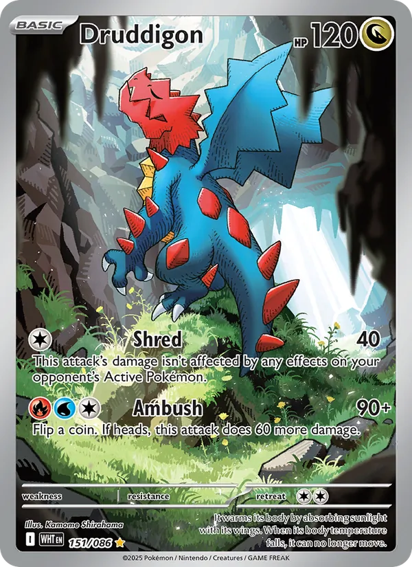 Druddigon 151 – Illustration rare – White Flare (EN)