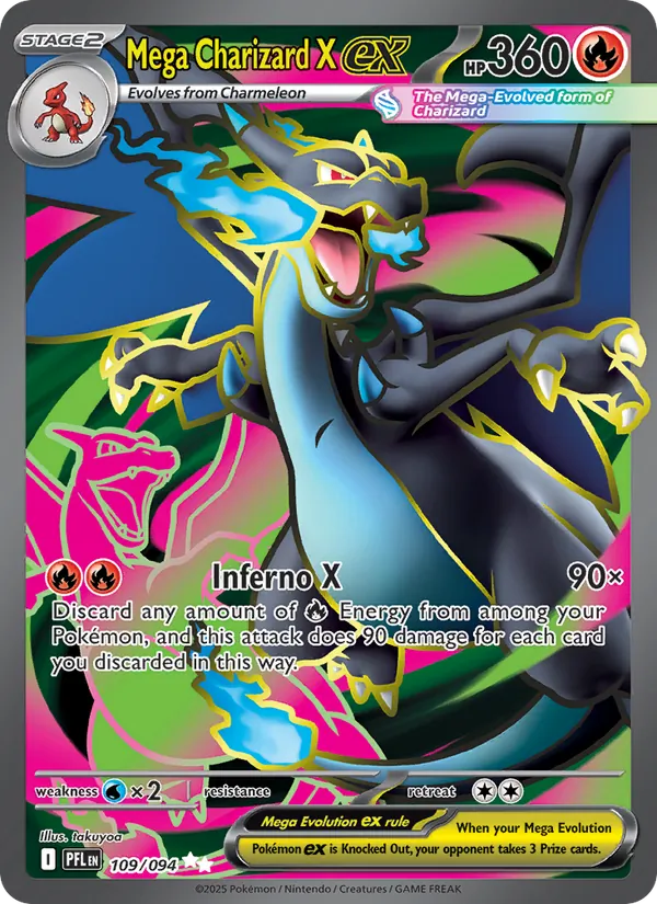 Mega Charizard X ex 109 – Ultra Rare – Phantasmal Flames (EN)